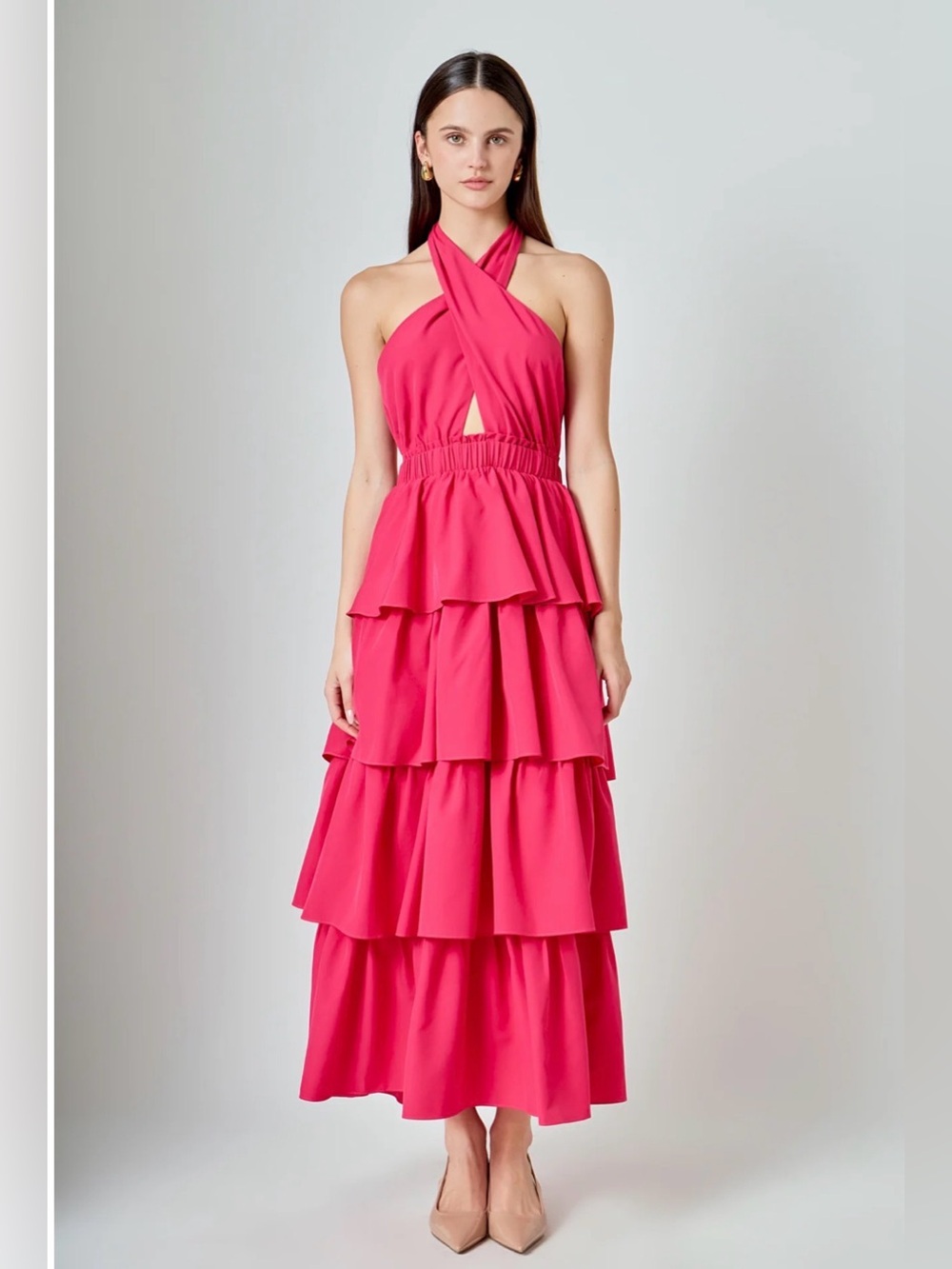 Endless Rose Hot Pink Tiered Maxi Dress